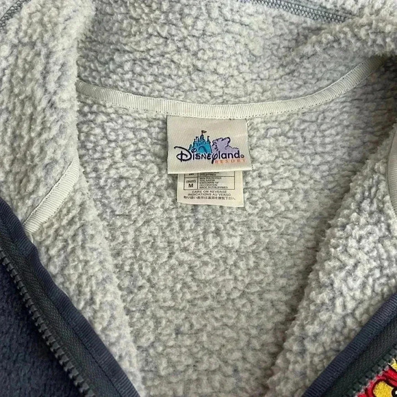 [M]Vintage Disneyland  Resort Blue Sherpa Fleece Full Zip Jacket - Picture 4 of 9